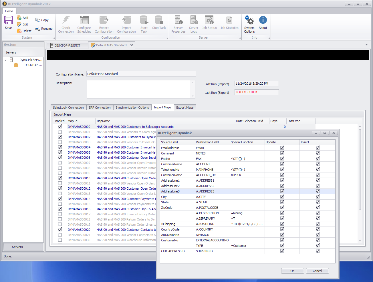 Dynalink Import Mapping